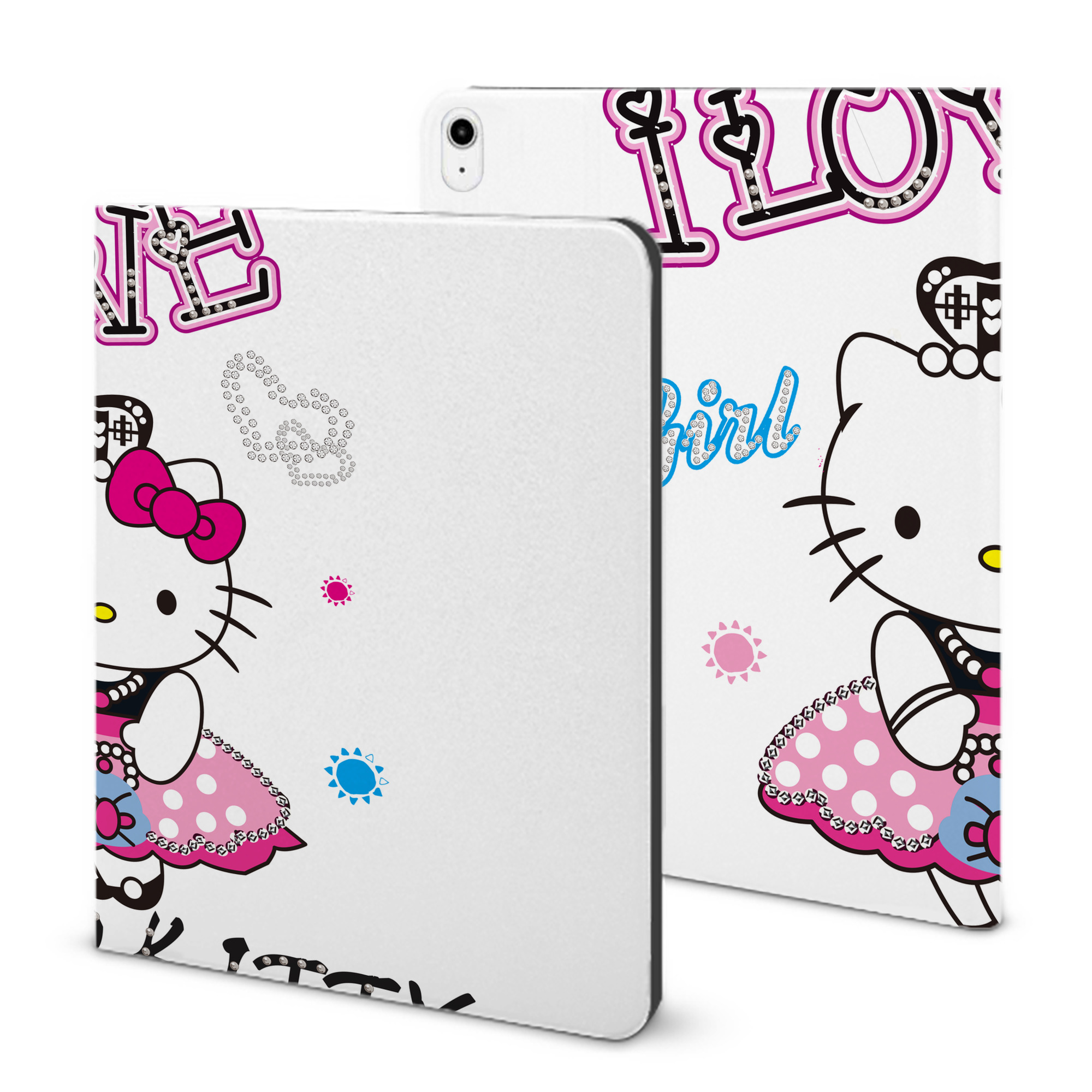 （画像用） Hello Kitty ハローキティ IPadケース ペンホルダー付き ブックスタイルデザイン